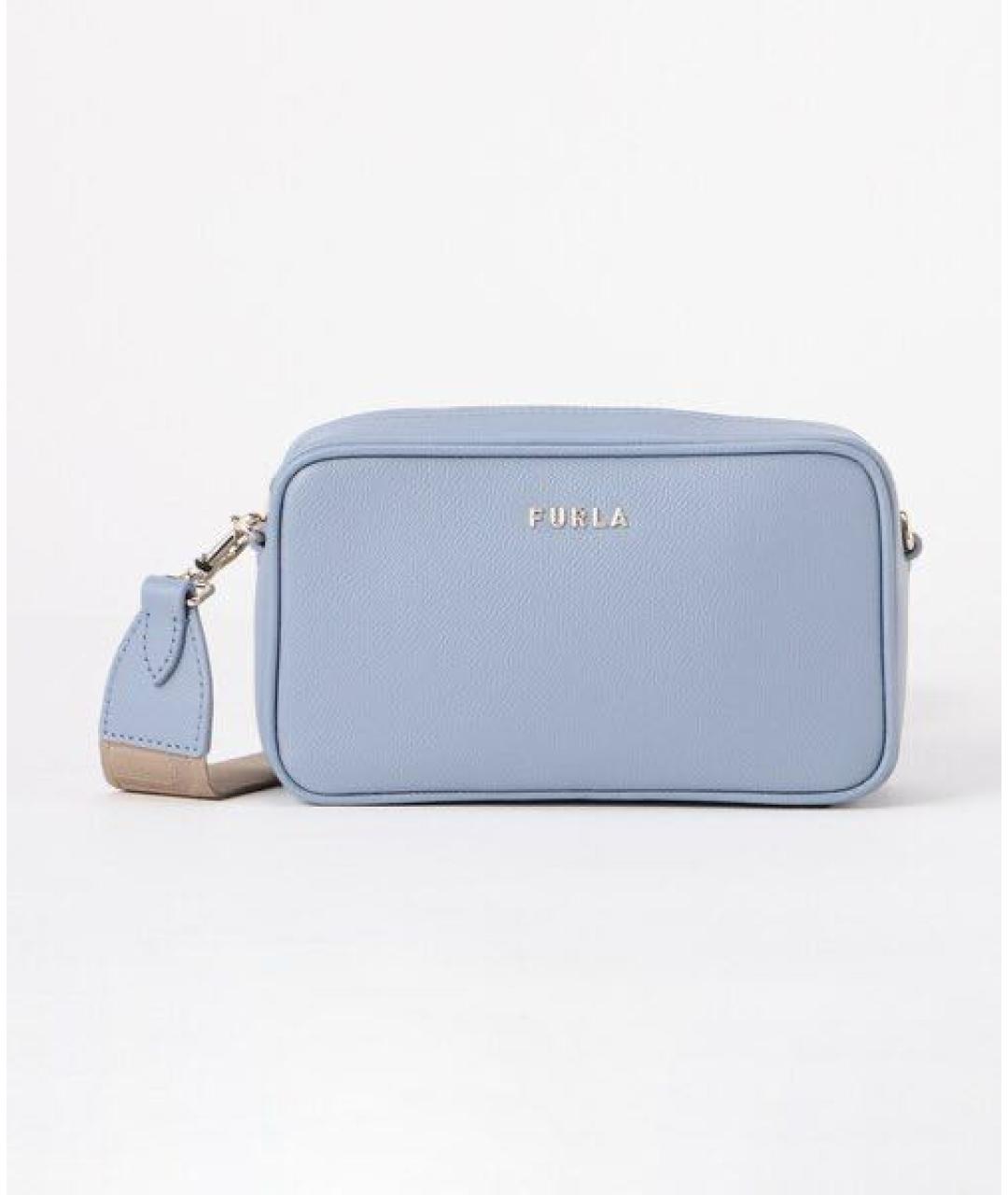 FURLA Голубая кожаная сумка через плечо, фото 6