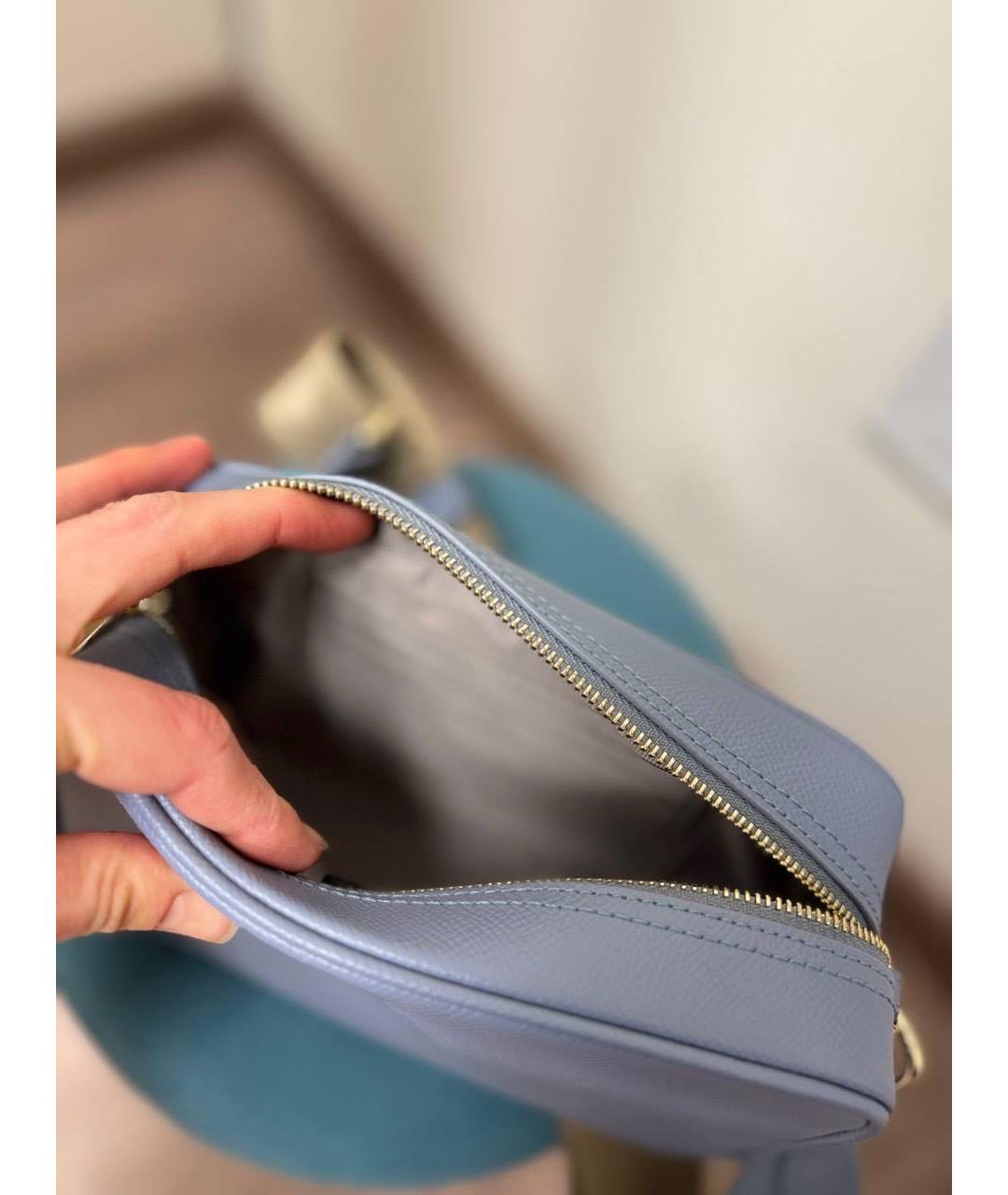 FURLA Голубая кожаная сумка через плечо, фото 4