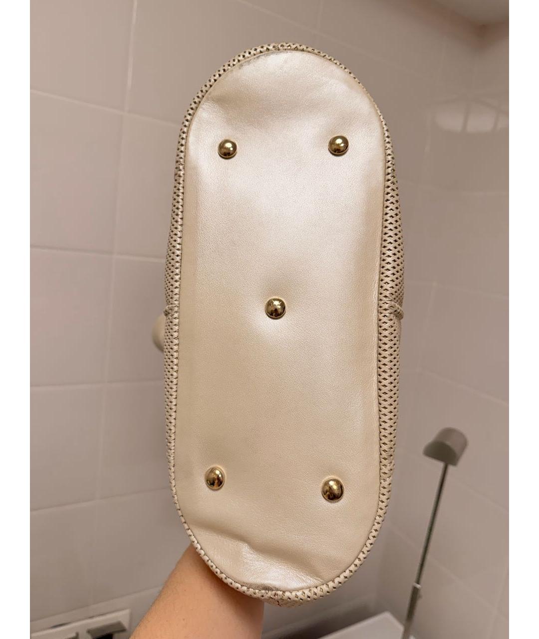 VERSACE Бежевая кожаная сумка тоут, фото 5