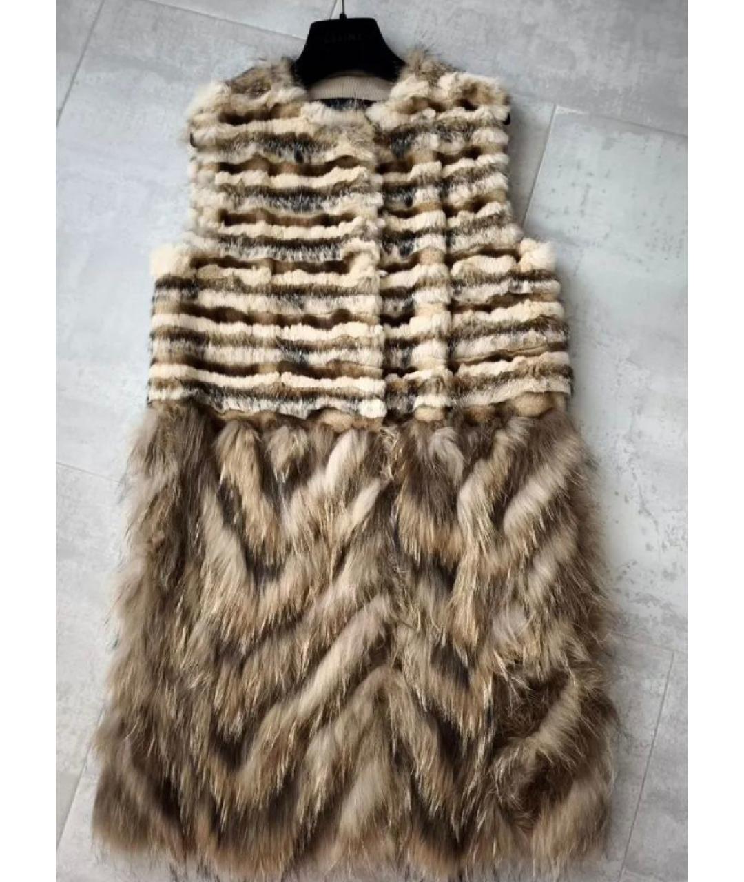 GIAMBATTISTA VALLI Бежевый меховой жилет, фото 10