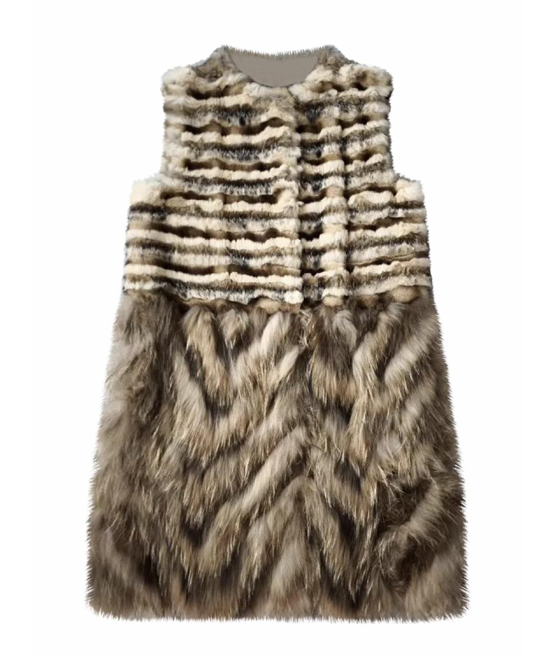 GIAMBATTISTA VALLI Бежевый меховой жилет, фото 1