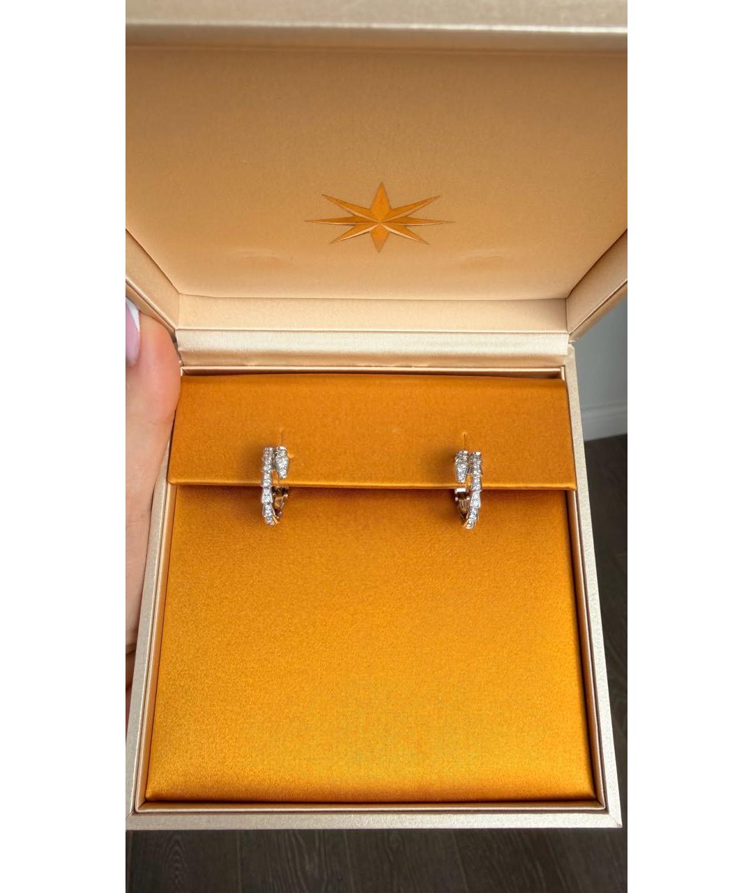 BVLGARI Серебряные серьги из белого золота, фото 3