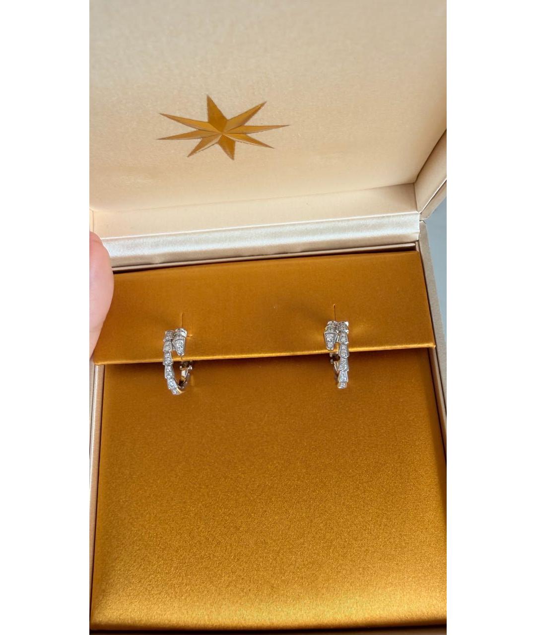 BVLGARI Серебряные серьги из белого золота, фото 2