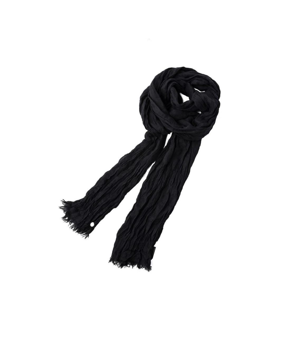 ANN DEMEULEMEESTER Черный хлопковый шарф, фото 5