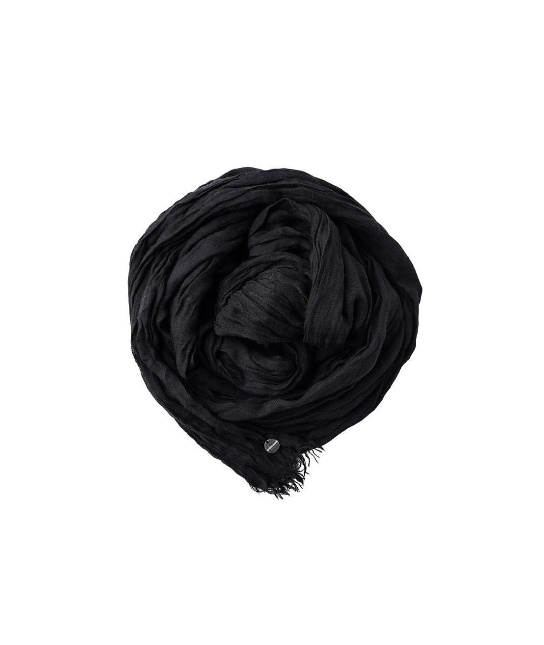 ANN DEMEULEMEESTER Черный хлопковый шарф, фото 2