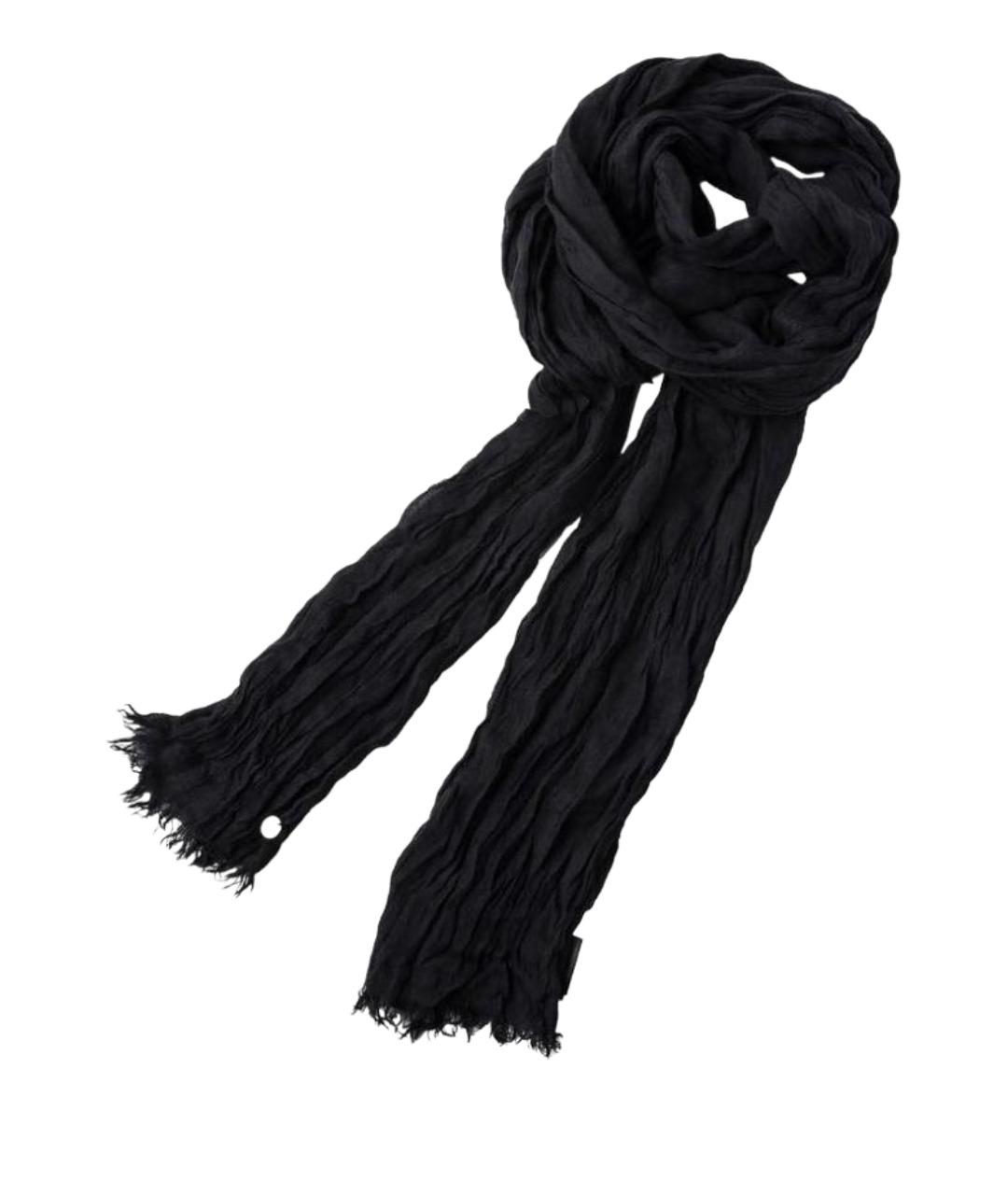 ANN DEMEULEMEESTER Черный хлопковый шарф, фото 1