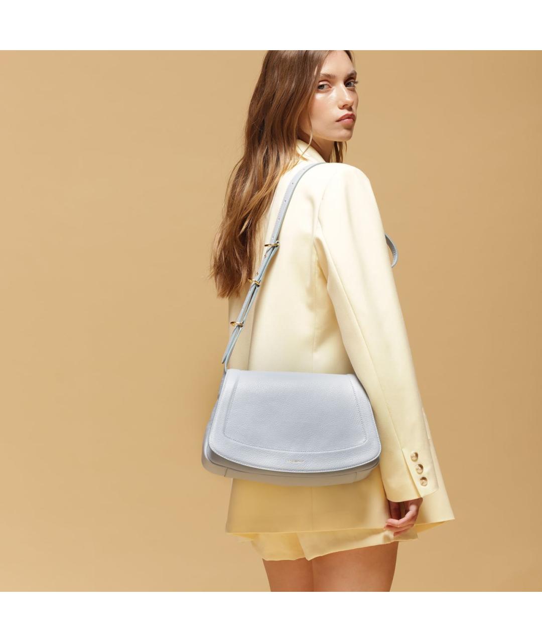 COCCINELLE Голубая кожаная сумка через плечо, фото 4