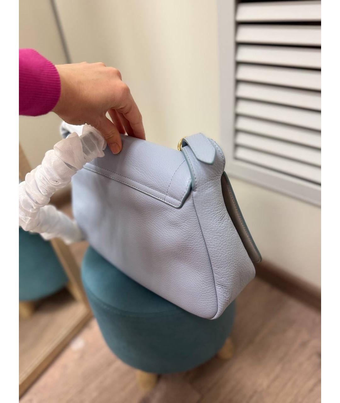 COCCINELLE Голубая кожаная сумка через плечо, фото 3