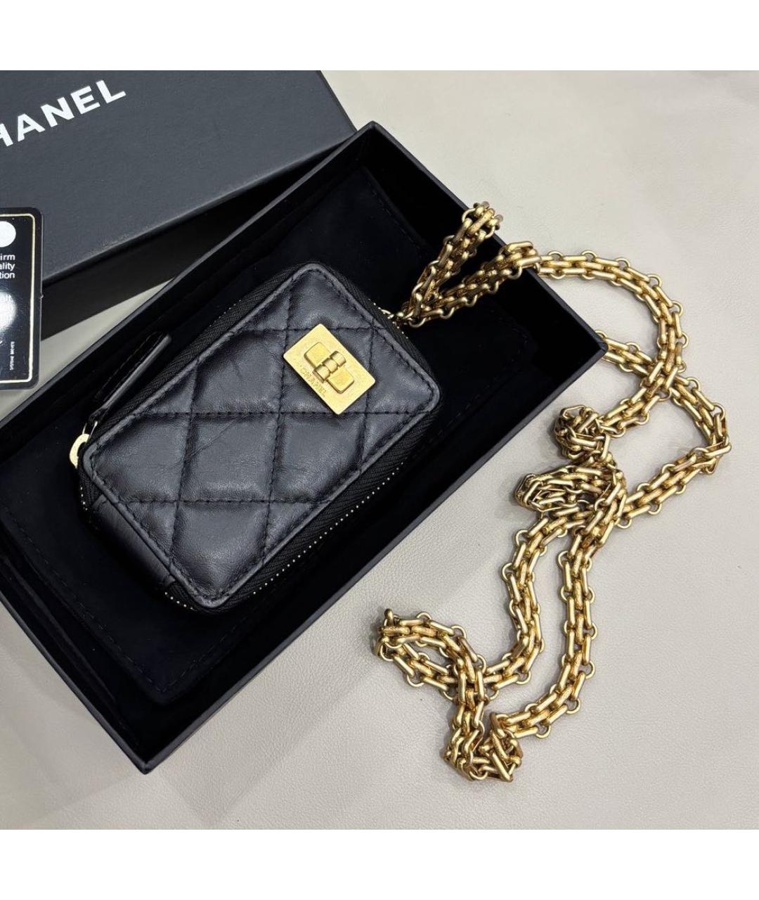 CHANEL Черная кожаная сумка через плечо, фото 8