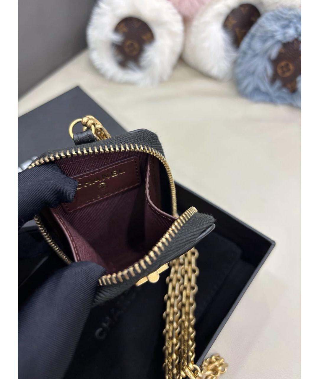 CHANEL Черная кожаная сумка через плечо, фото 5