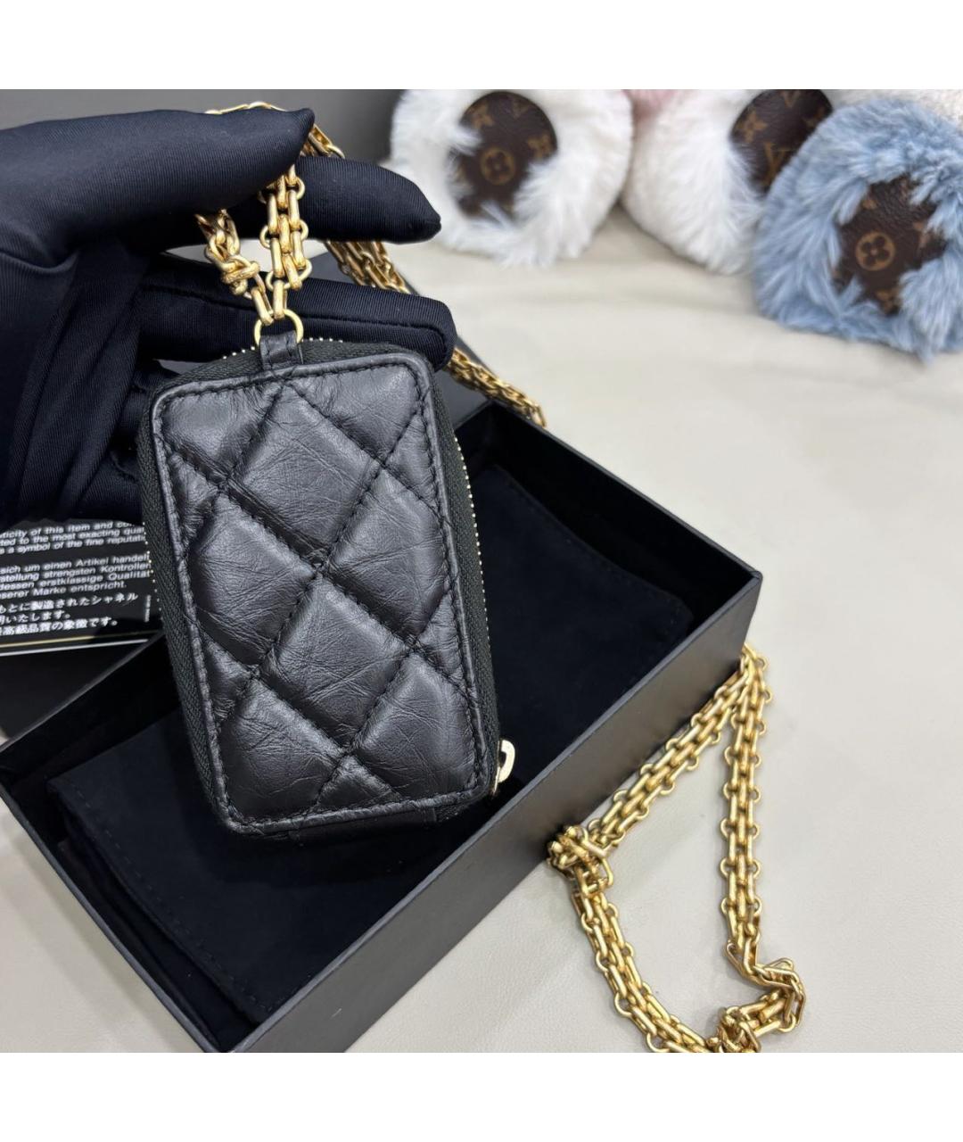 CHANEL Черная кожаная сумка через плечо, фото 3