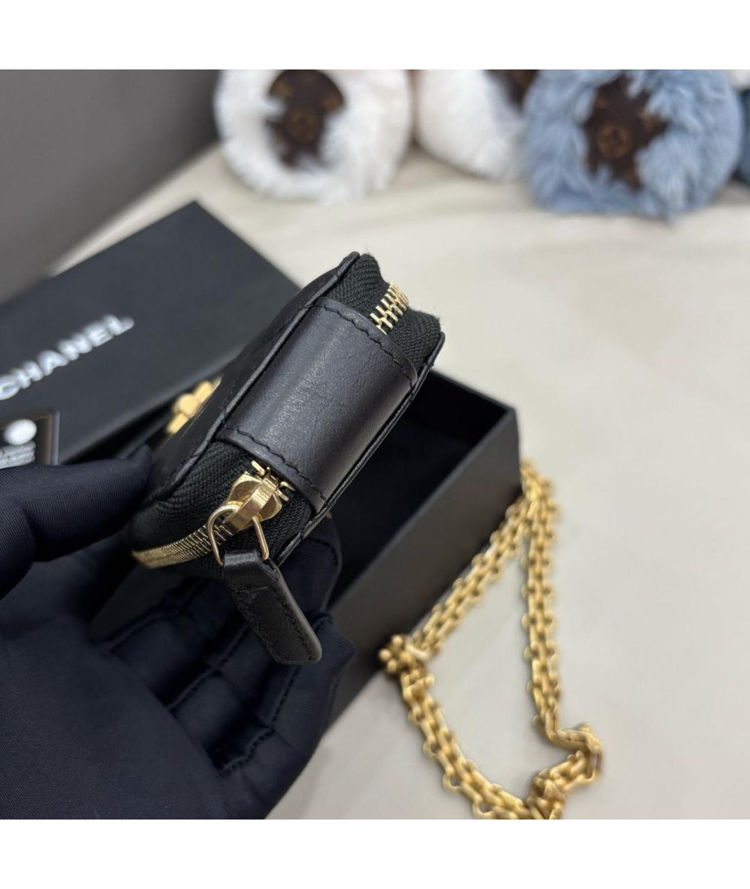 CHANEL Черная кожаная сумка через плечо, фото 4