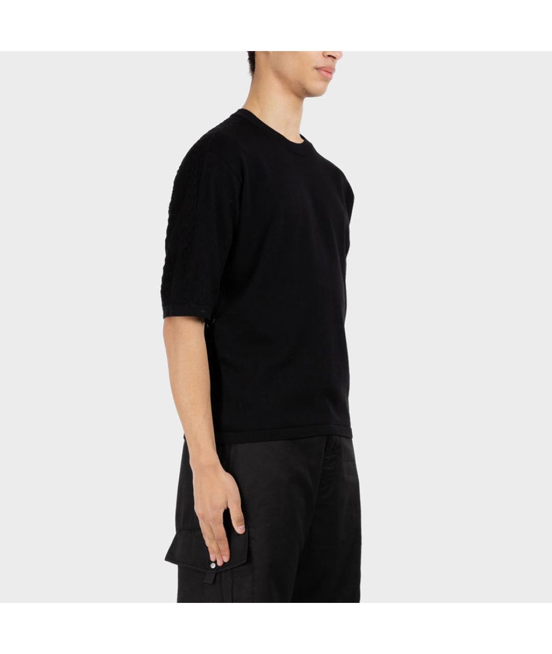 STONE ISLAND Черная хлопковая футболка, фото 4