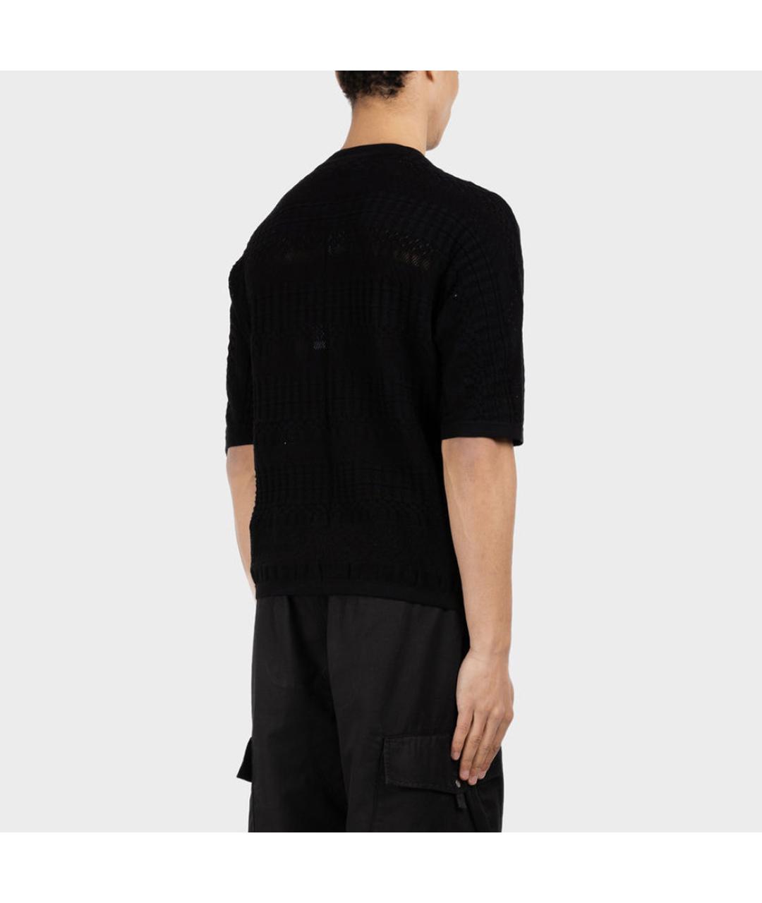 STONE ISLAND Черная хлопковая футболка, фото 3