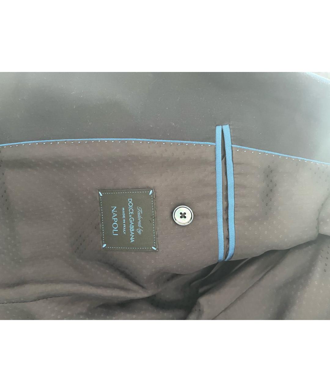 DOLCE&GABBANA Темно-синий хлопковый пиджак, фото 4