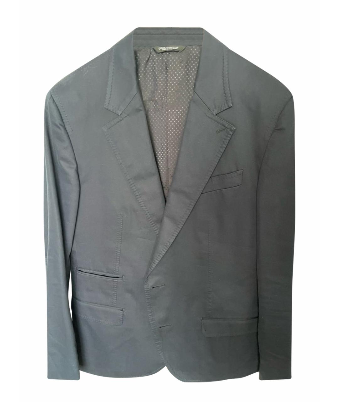DOLCE&GABBANA Темно-синий хлопковый пиджак, фото 1