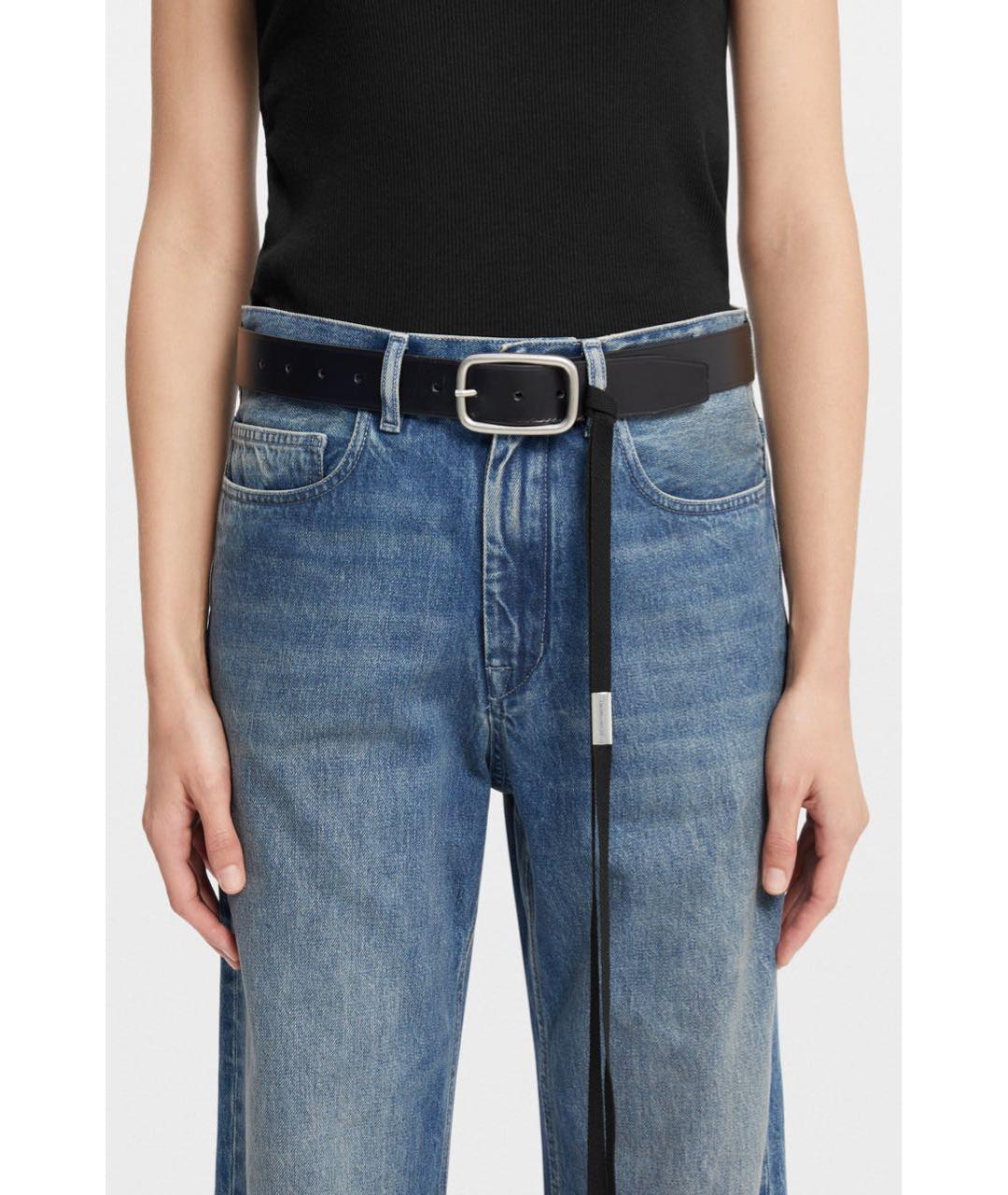 ANN DEMEULEMEESTER Черный кожаный ремень, фото 4