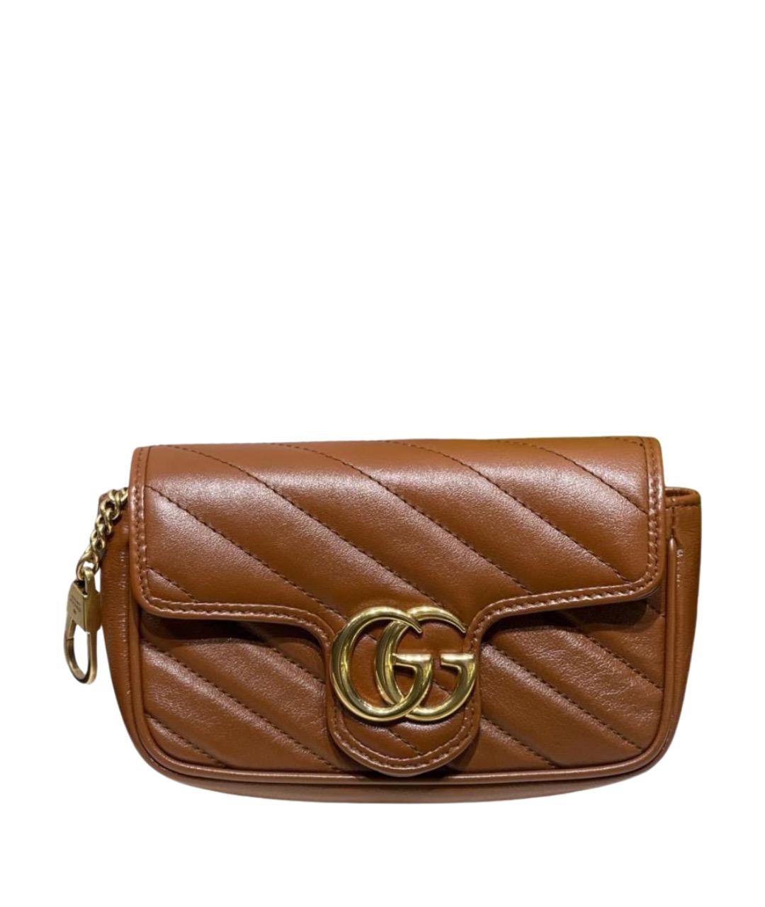 GUCCI Коричневая кожаная сумка через плечо, фото 1