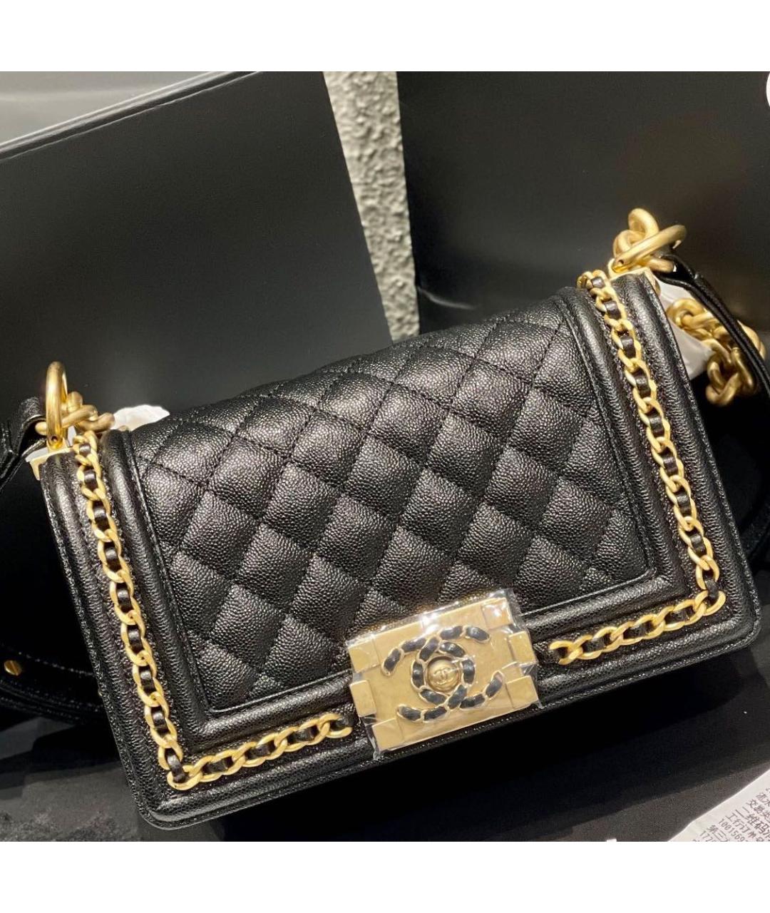 CHANEL Черная кожаная сумка через плечо, фото 9