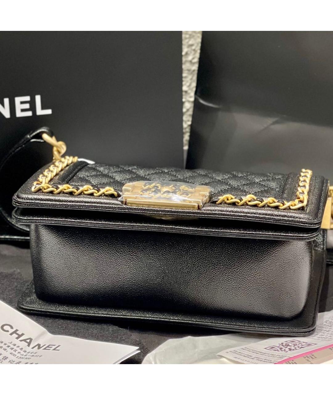 CHANEL Черная кожаная сумка через плечо, фото 5