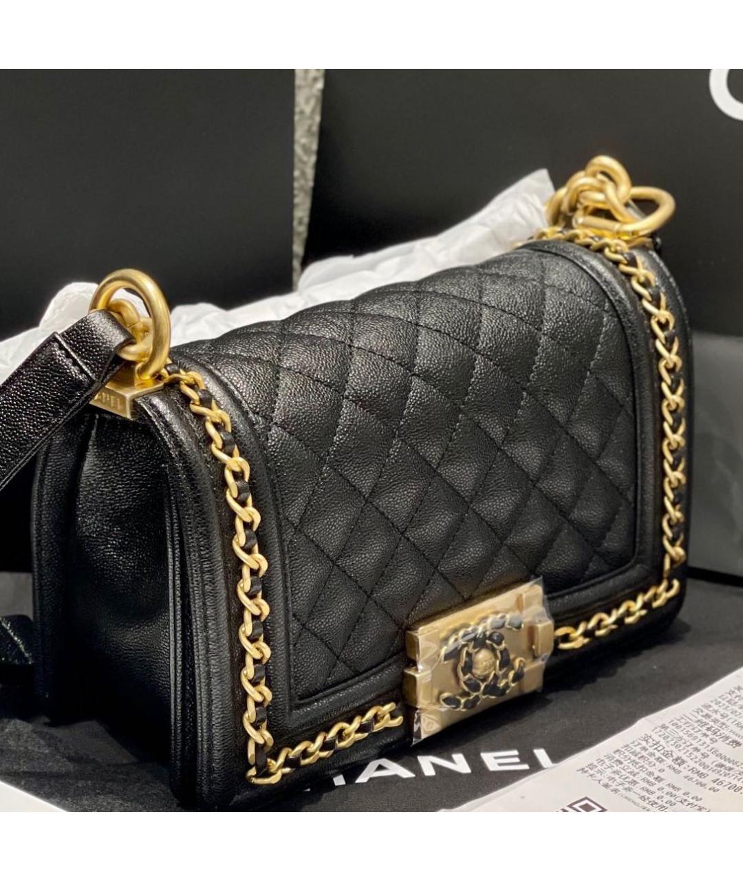 CHANEL Черная кожаная сумка через плечо, фото 4