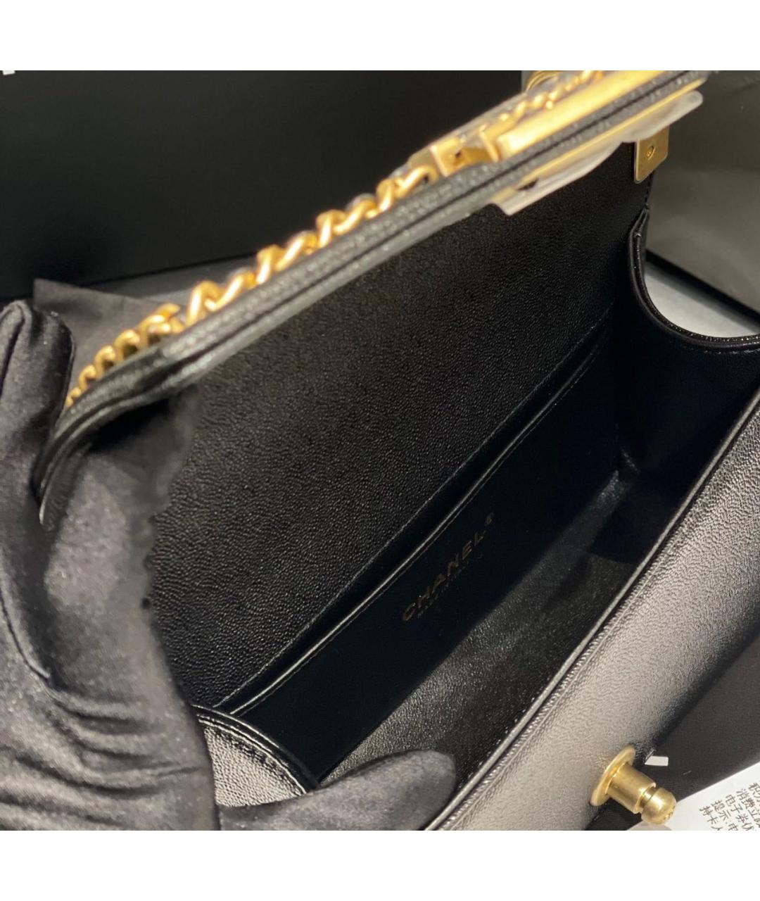 CHANEL Черная кожаная сумка через плечо, фото 7