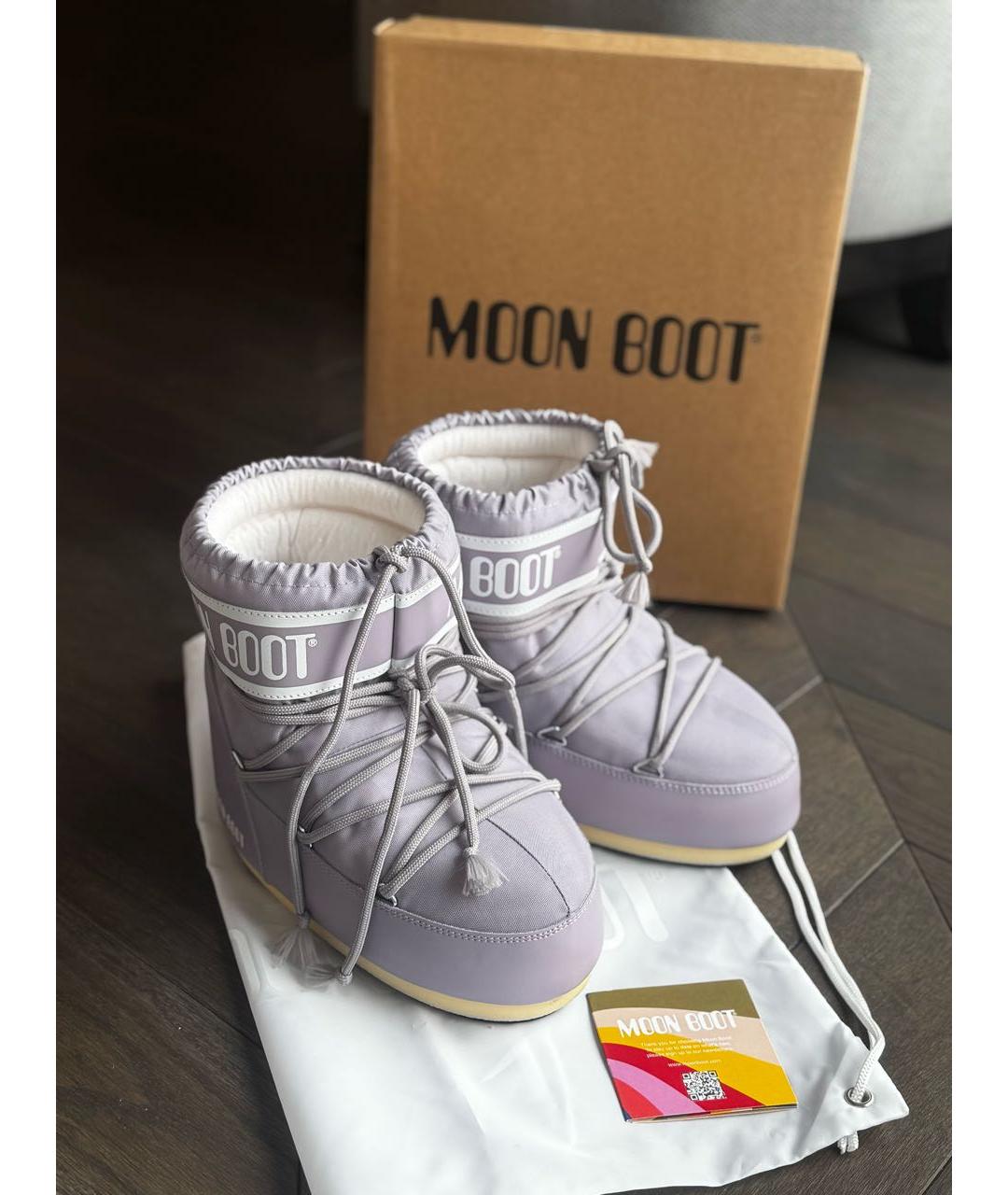 MOON BOOT Фиолетовые синтетические сапоги, фото 6