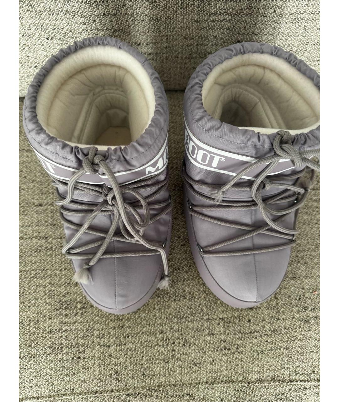 MOON BOOT Фиолетовые синтетические сапоги, фото 4