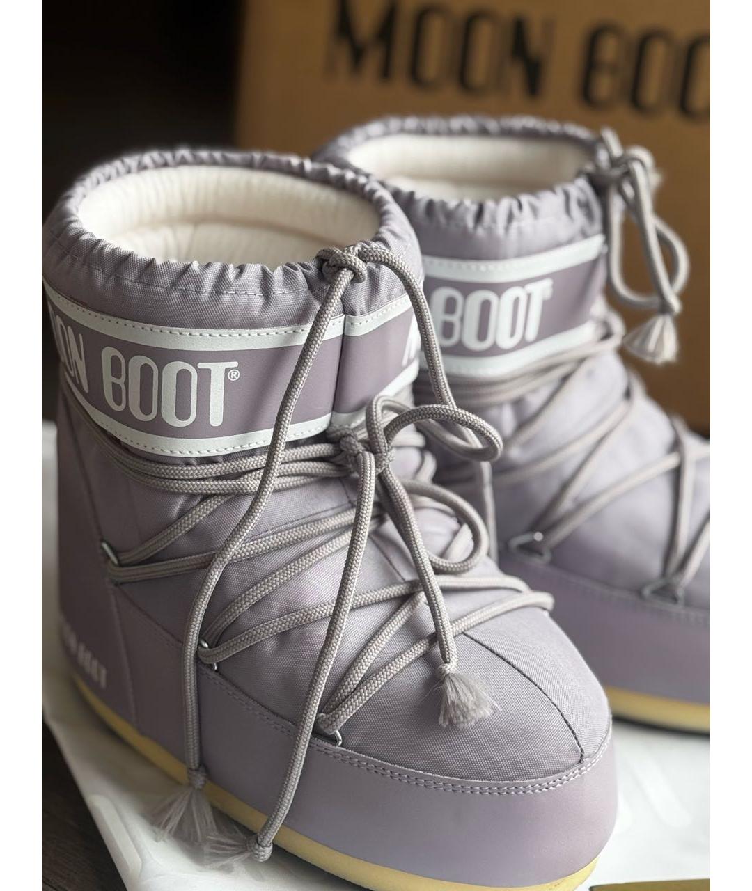 MOON BOOT Фиолетовые синтетические сапоги, фото 2