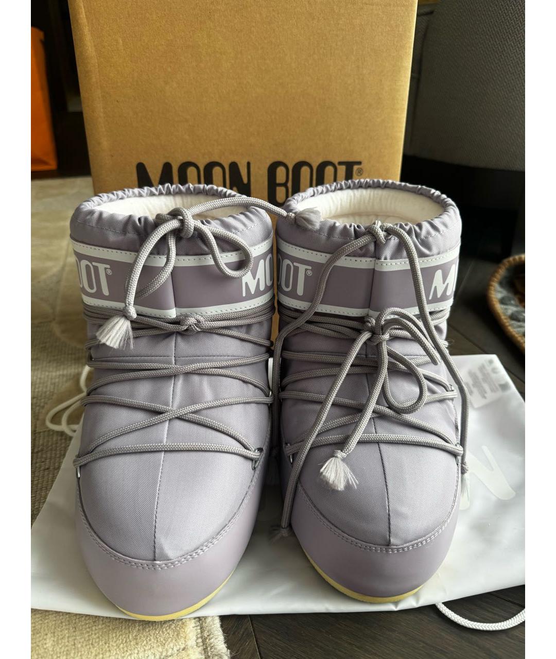 MOON BOOT Фиолетовые синтетические сапоги, фото 3