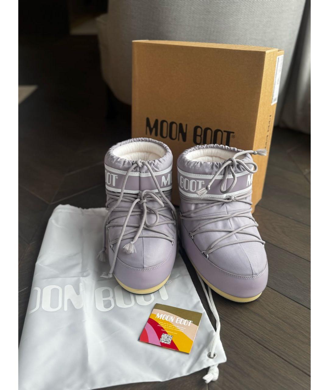 MOON BOOT Фиолетовые синтетические сапоги, фото 7