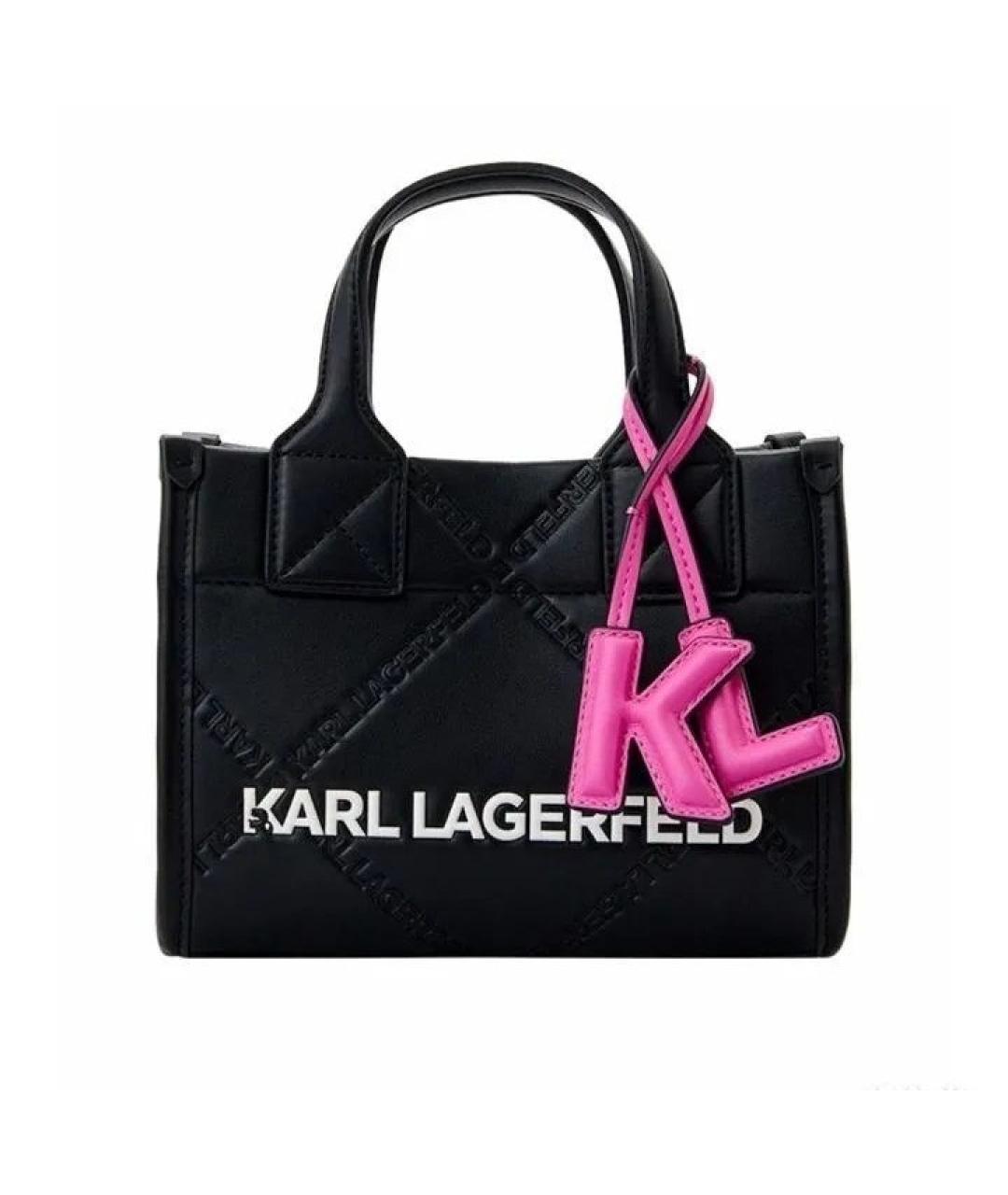 KARL LAGERFELD Черная сумка тоут из искусственной кожи, фото 8