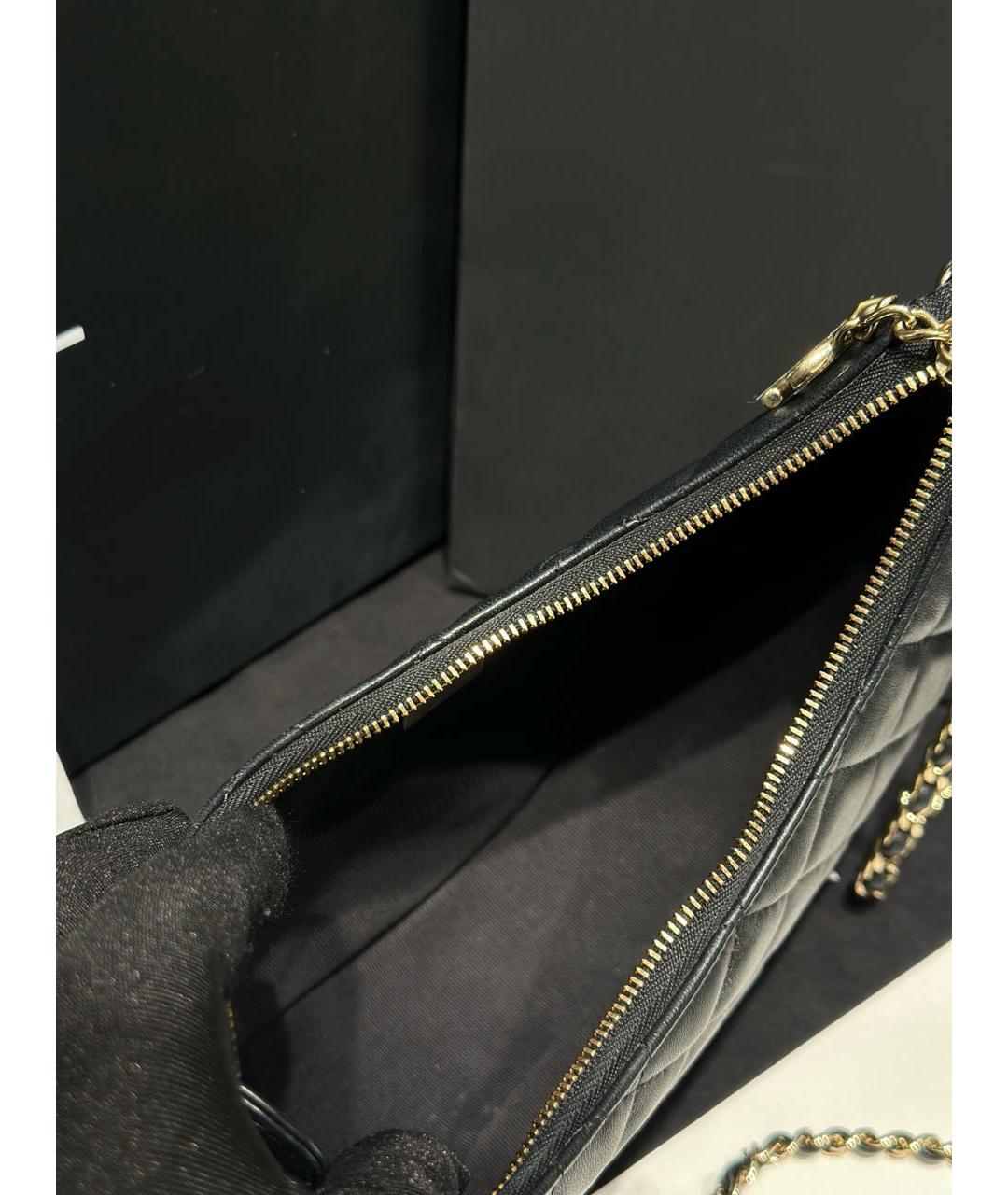 CHANEL Черная кожаная сумка через плечо, фото 6