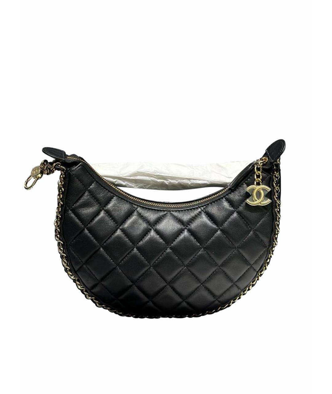 CHANEL Черная кожаная сумка через плечо, фото 1
