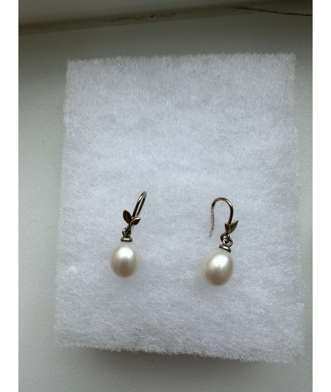 TIFFANY&CO Бежевые серебряные серьги, фото 2