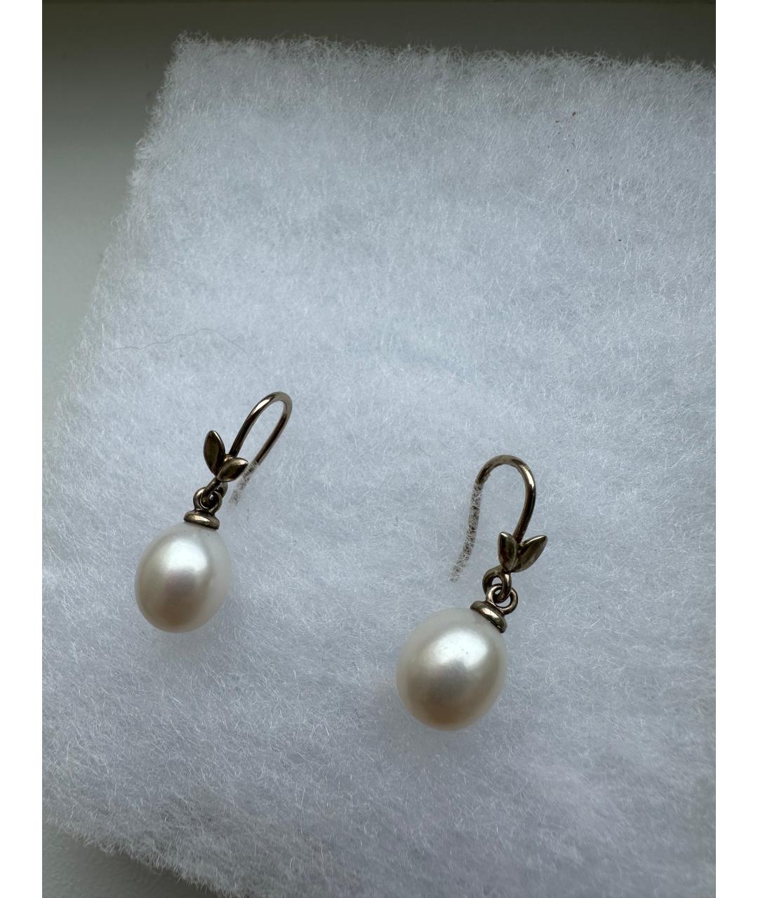 TIFFANY&CO Бежевые серебряные серьги, фото 6