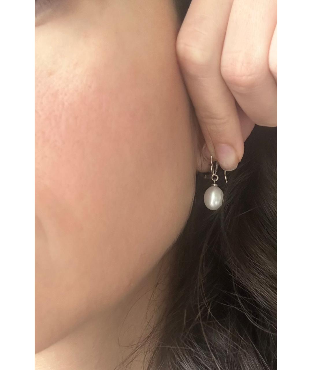 TIFFANY&CO Бежевые серебряные серьги, фото 4