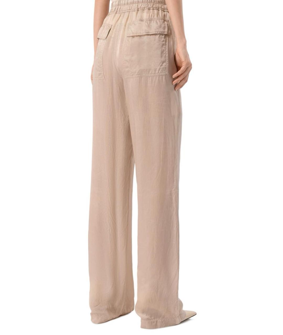 RICK OWENS Бежевые вискозные прямые брюки, фото 3