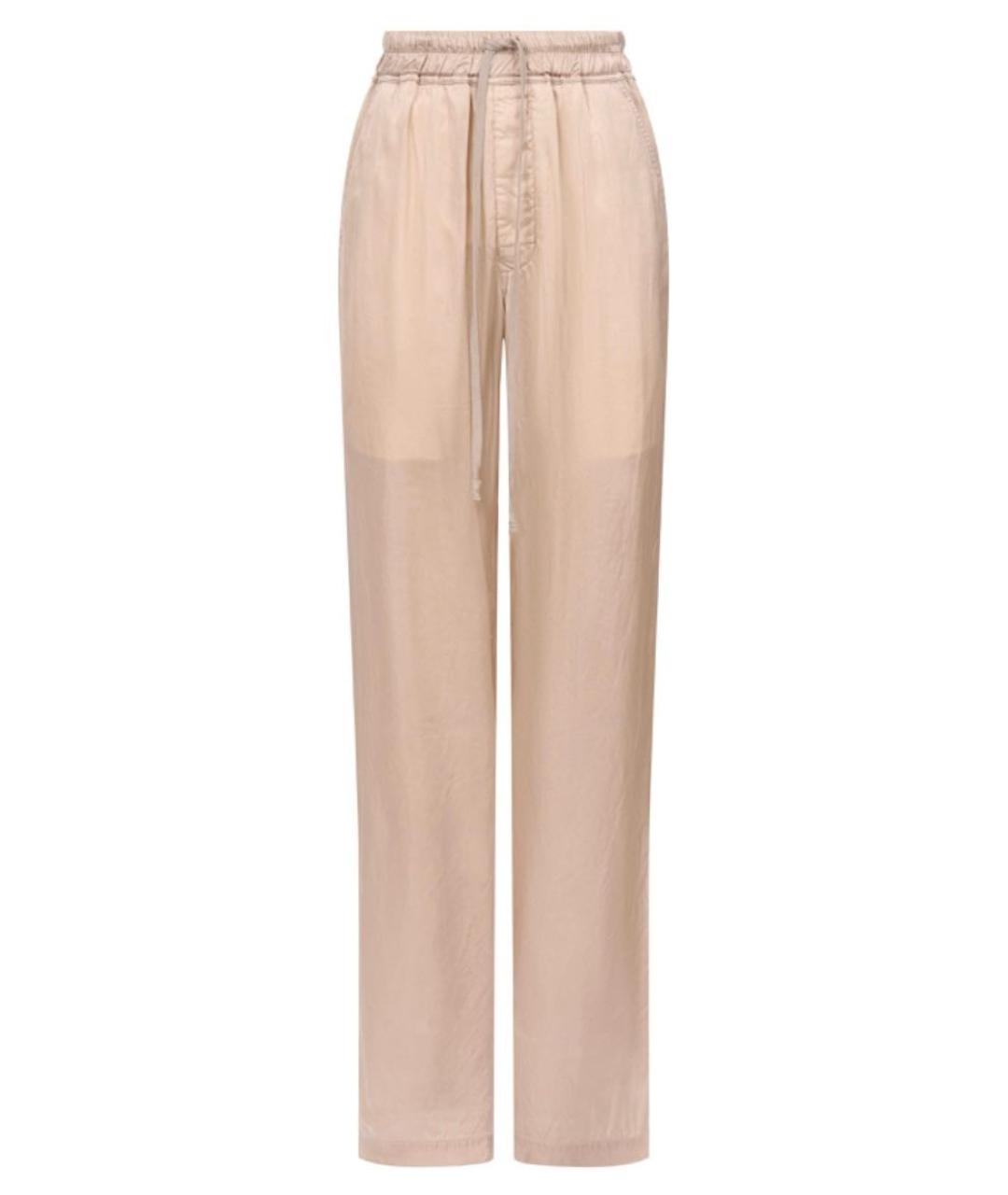 RICK OWENS Бежевые вискозные прямые брюки, фото 5