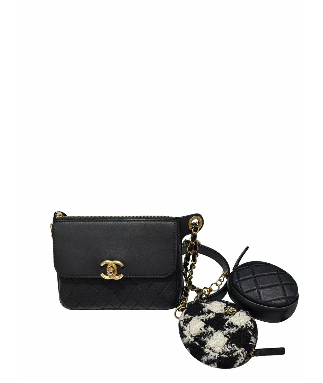 CHANEL Черная кожаная сумка через плечо, фото 1