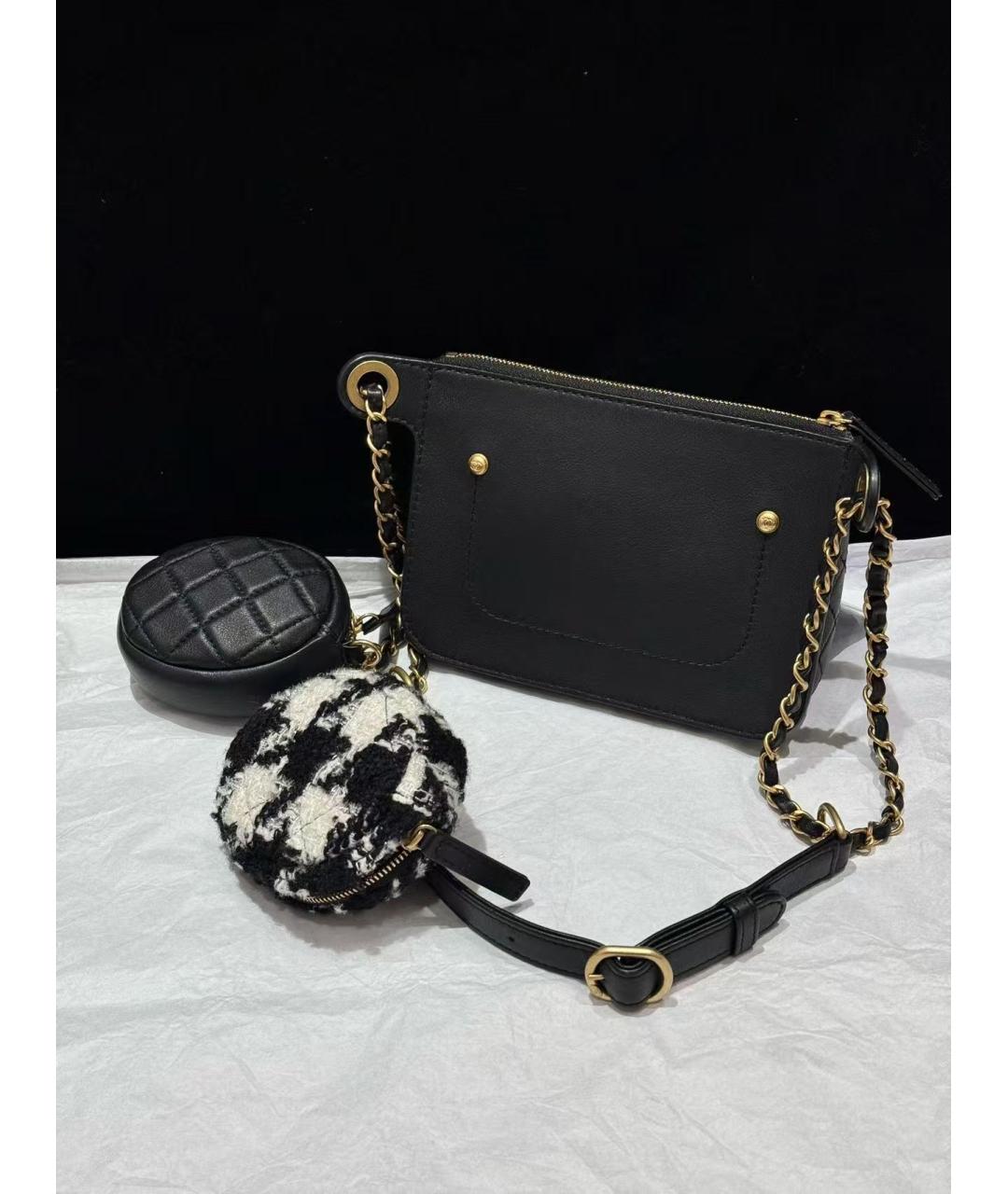 CHANEL Черная кожаная сумка через плечо, фото 2