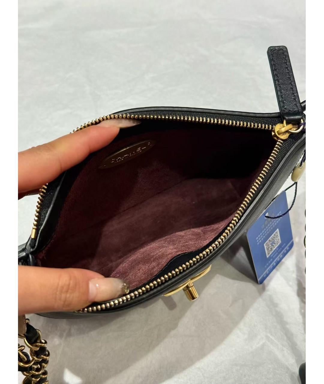 CHANEL Черная кожаная сумка через плечо, фото 3