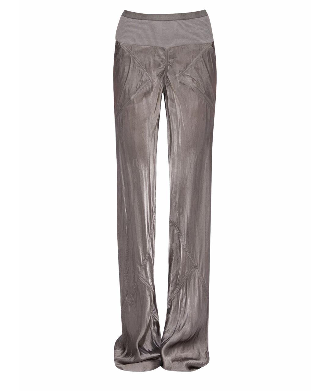 RICK OWENS Коричневые вискозные брюки широкие, фото 1