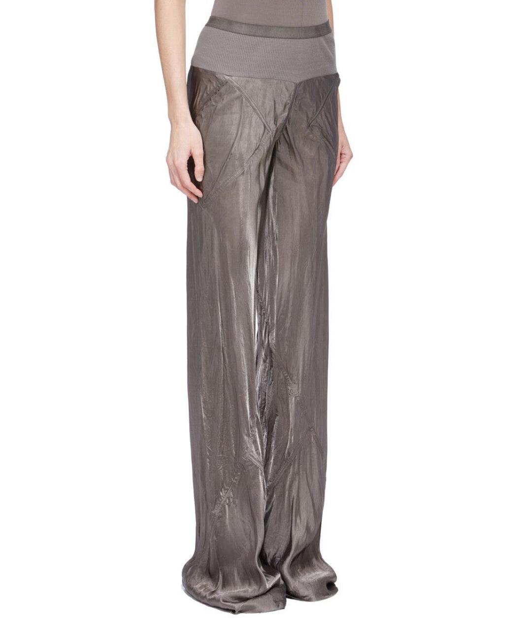 RICK OWENS Коричневые вискозные брюки широкие, фото 2