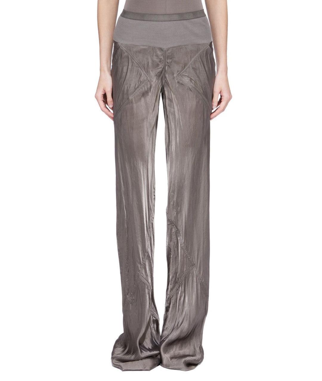 RICK OWENS Коричневые вискозные брюки широкие, фото 7