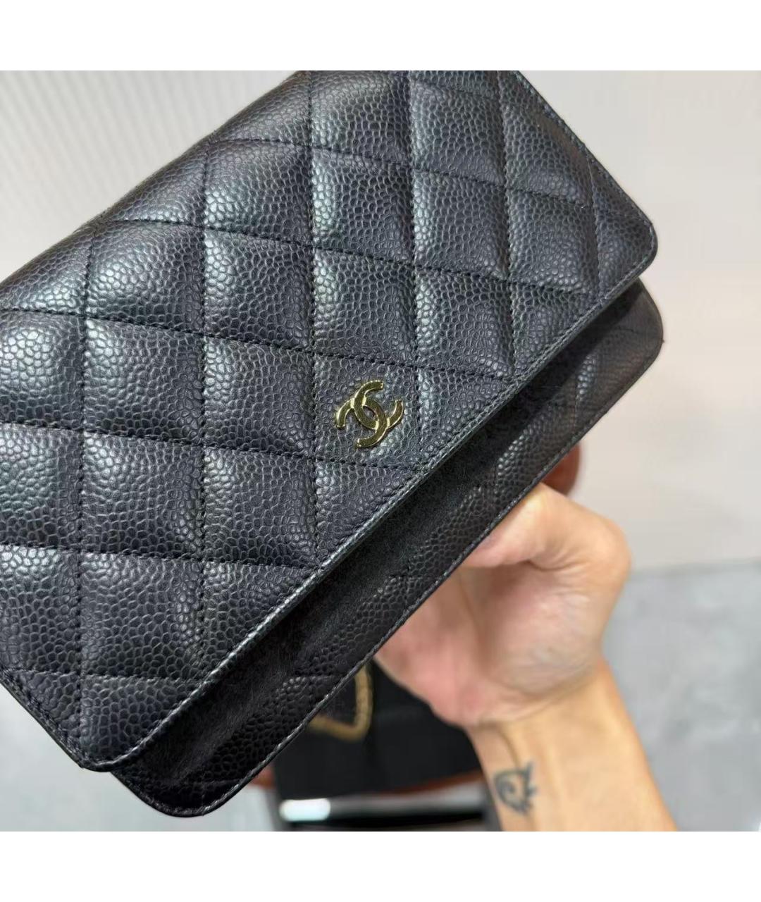 CHANEL Черная кожаная сумка через плечо, фото 2