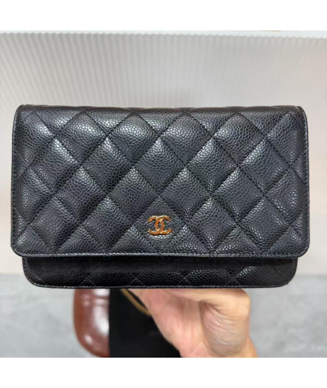 CHANEL Черная кожаная сумка через плечо, фото 5