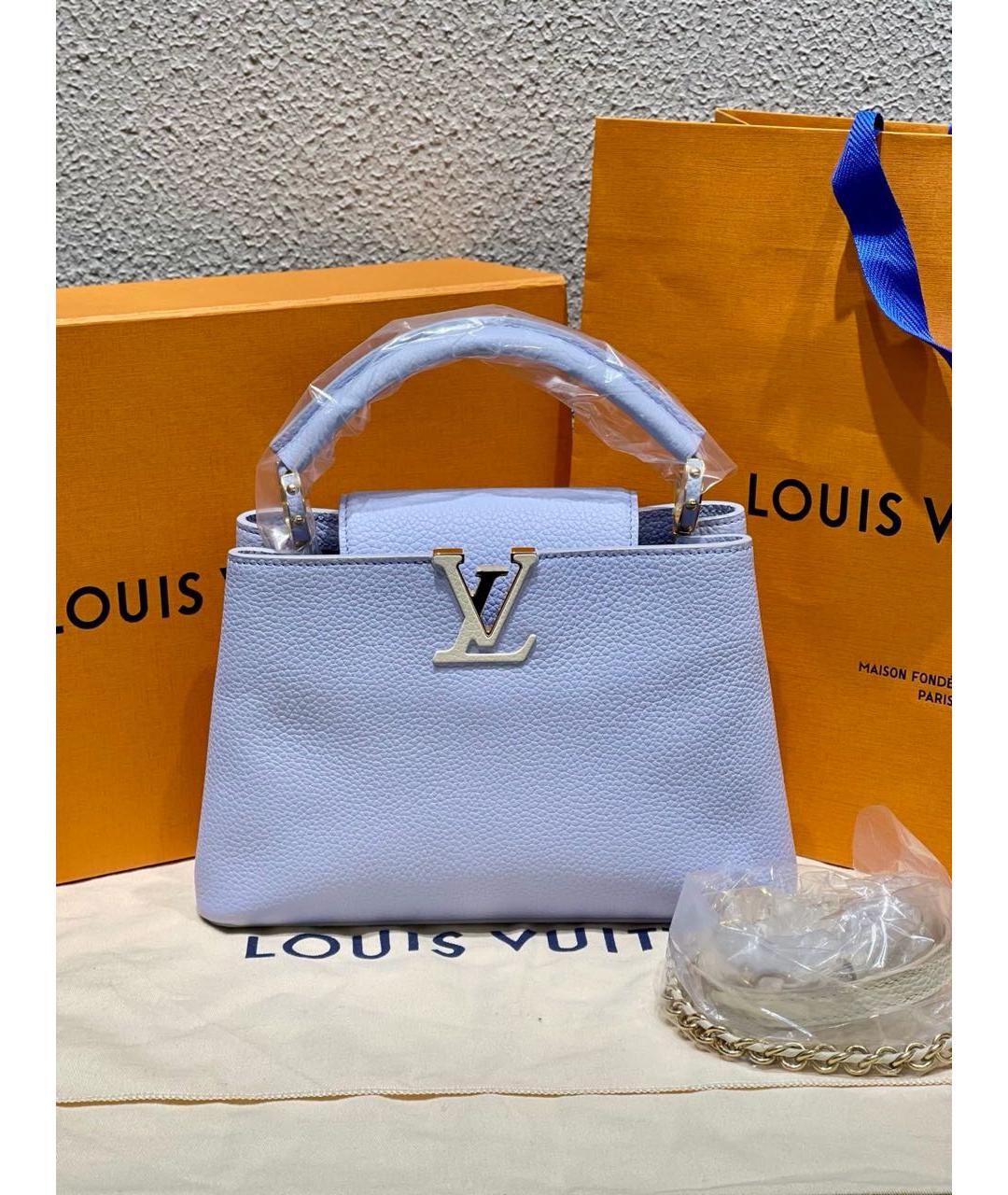 LOUIS VUITTON Фиолетовая кожаная сумка тоут, фото 9