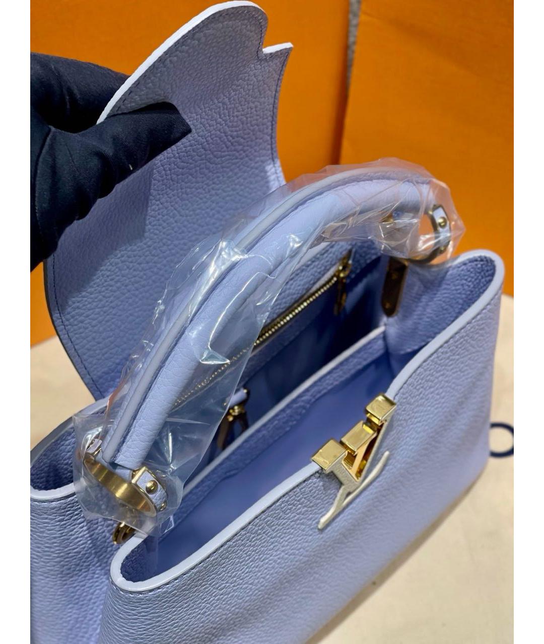 LOUIS VUITTON Фиолетовая кожаная сумка тоут, фото 7