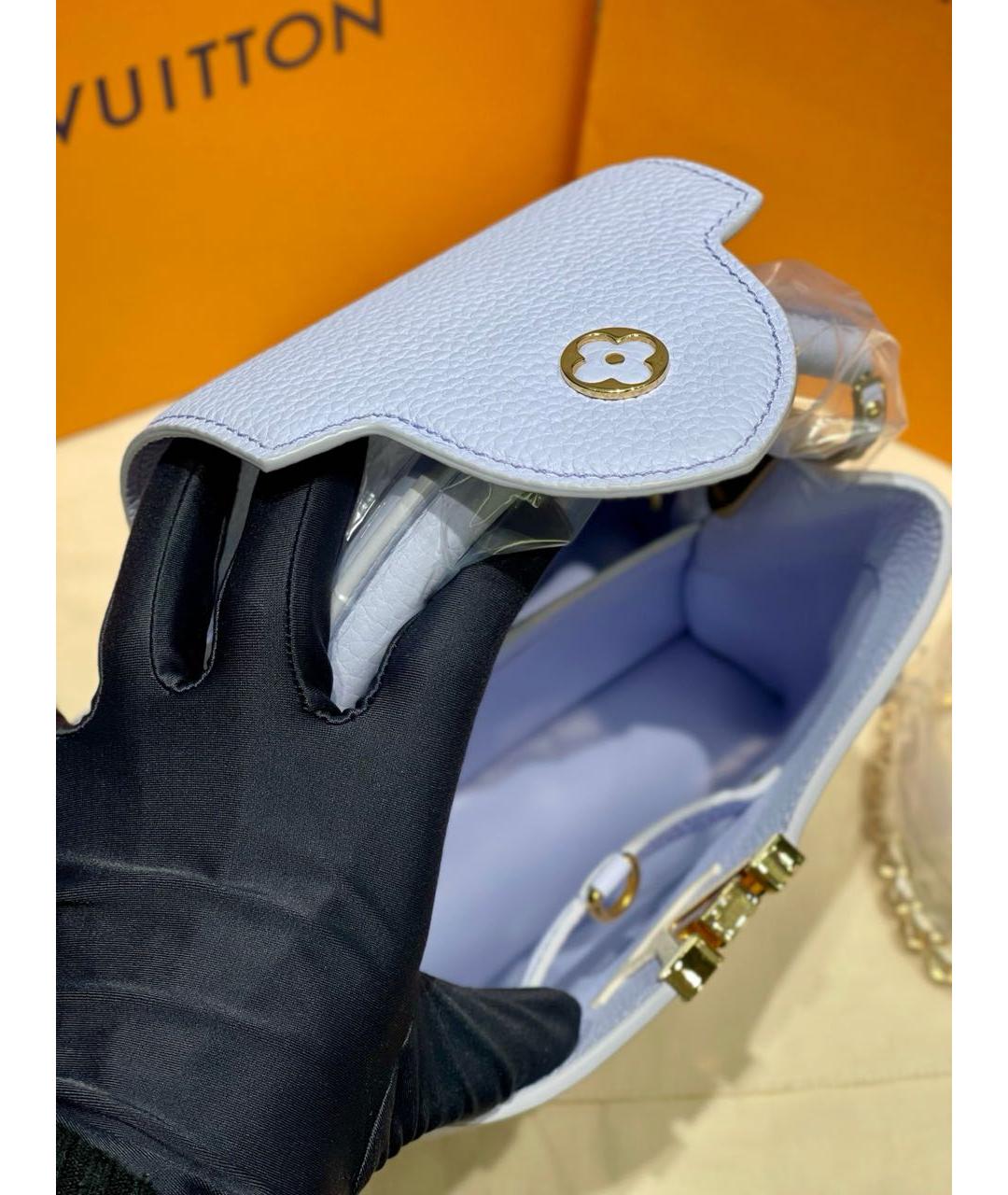 LOUIS VUITTON Фиолетовая кожаная сумка тоут, фото 8